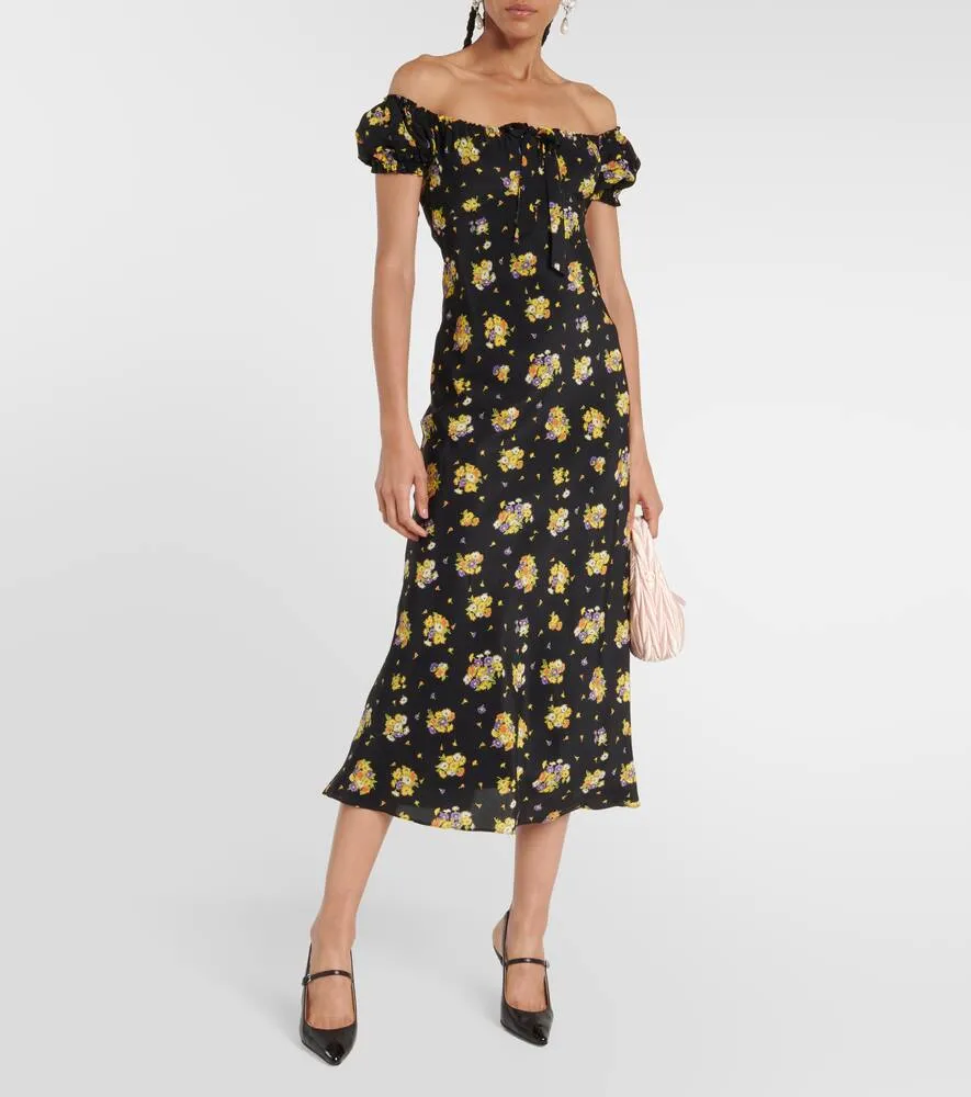 Alessandra Rich Floral silk maxi dress