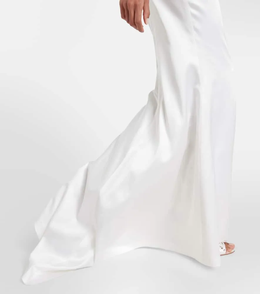 Alessandra Rich Square-neck silk-blend gown