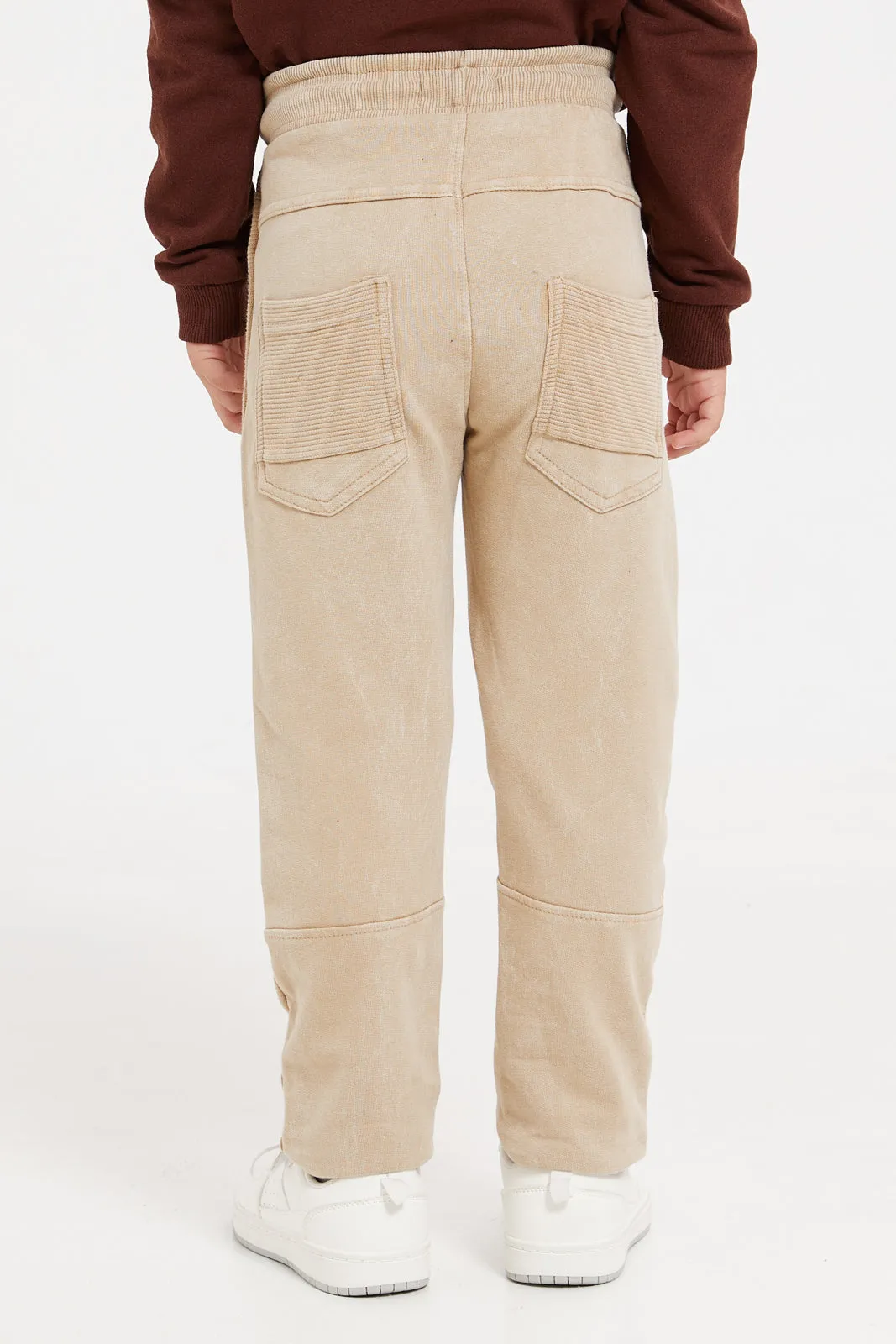 Boys Beige Track Pants