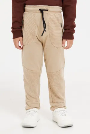 Boys Beige Track Pants