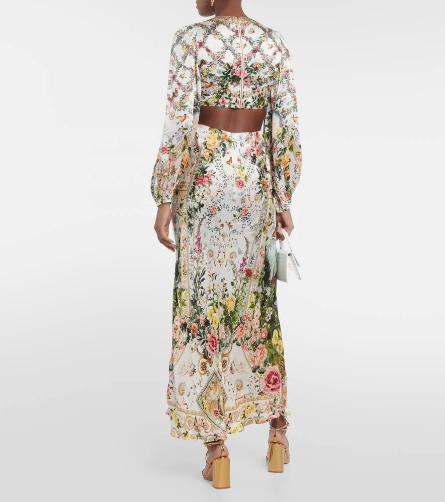 Camilla Cutout embellished silk maxi dress