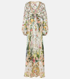 Camilla Cutout embellished silk maxi dress