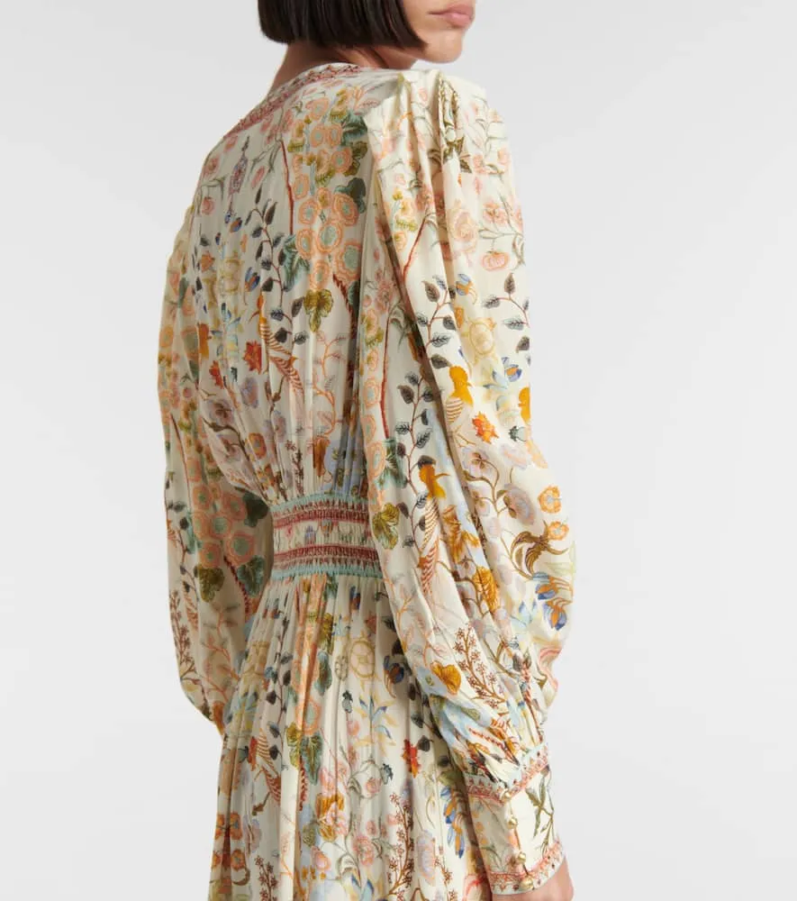 Camilla Printed tiered silk maxi dress