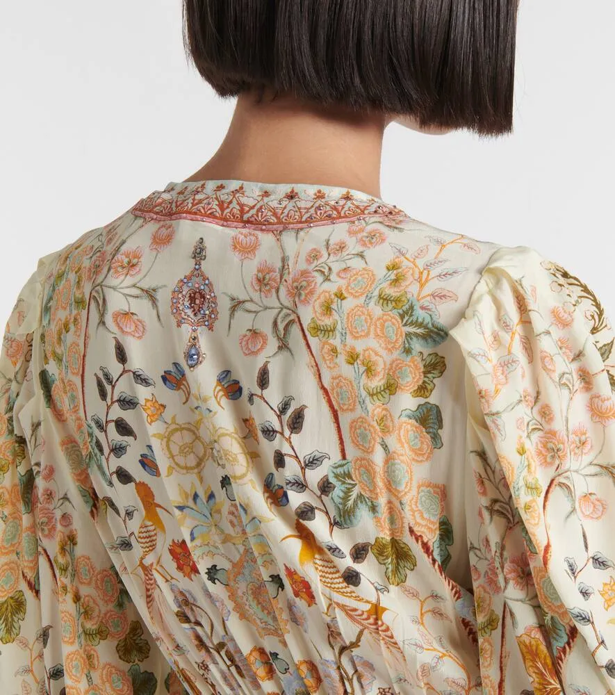 Camilla Printed tiered silk maxi dress