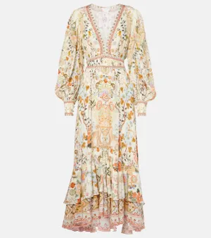 Camilla Printed tiered silk maxi dress