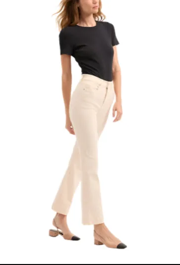 Carson High Rise Ankle Flare (Ecru)
