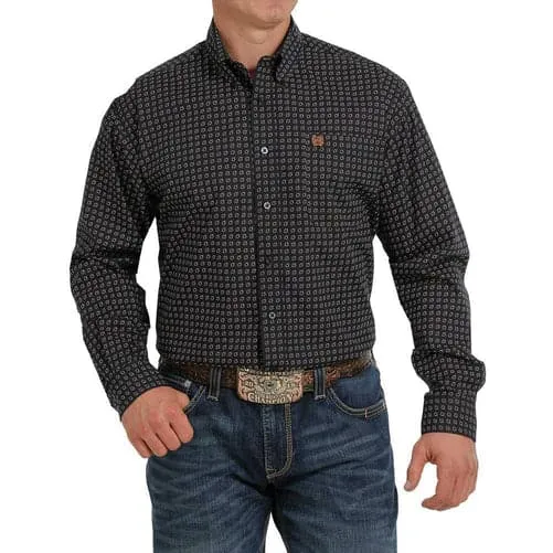 Cinch Men's Black Long Slevee Print Shirt