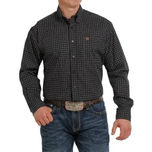 Cinch Men's Black Long Slevee Print Shirt
