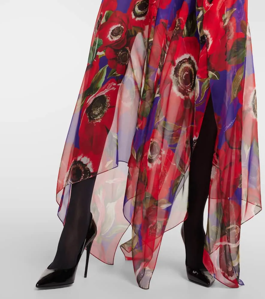 Dolce&Gabbana Anemone silk chiffon kaftan