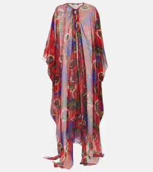 Dolce&Gabbana Anemone silk chiffon kaftan