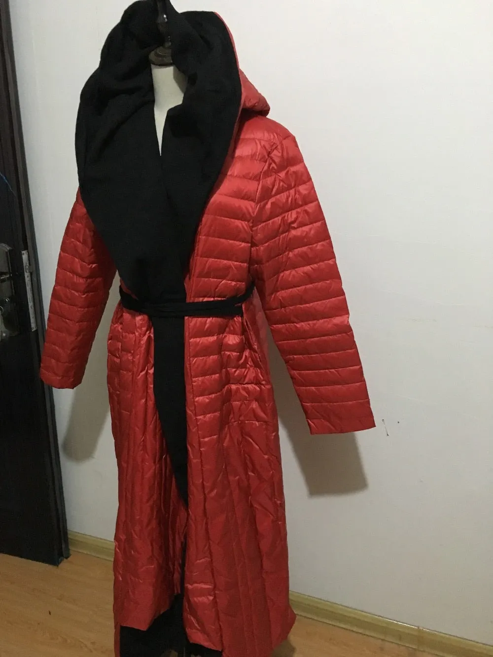 Duck Down Long hooded Warm Down puffer Jacket