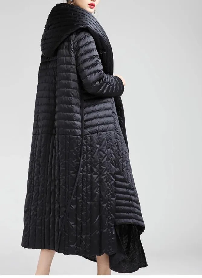 Duck Down Long hooded Warm Down puffer Jacket