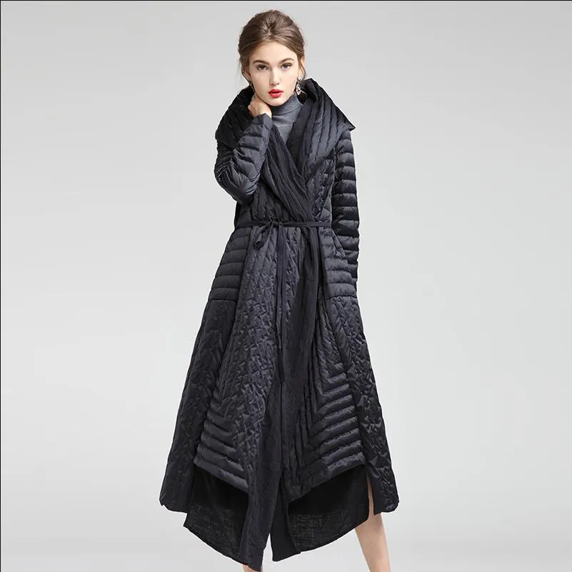 Duck Down Long hooded Warm Down puffer Jacket