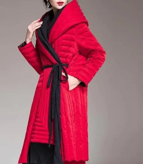 Duck Down Long hooded Warm Down puffer Jacket
