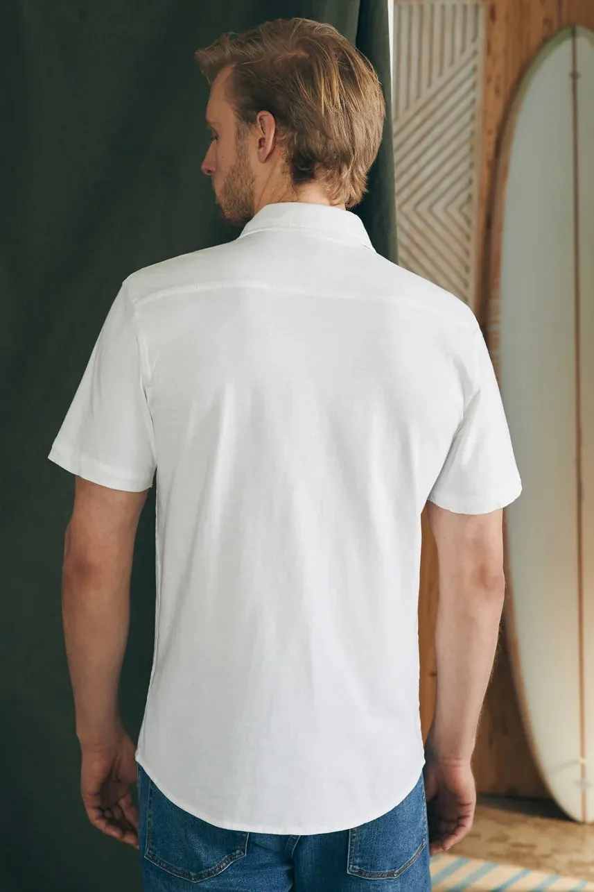 .Faherty Short Sleeve Sunwashed Knit Shirt