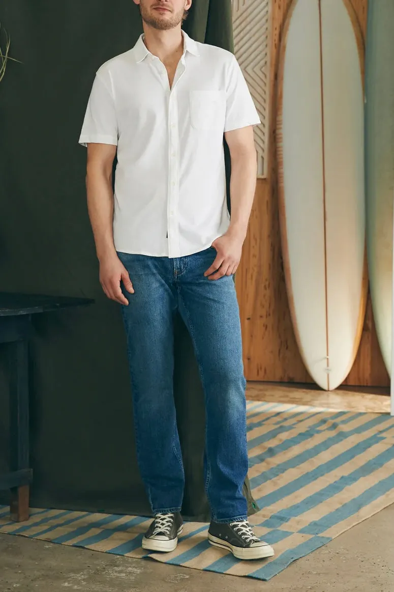 .Faherty Short Sleeve Sunwashed Knit Shirt