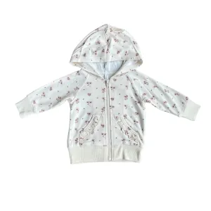 Girl's Hooded Jacket - Mini Floral in Cream