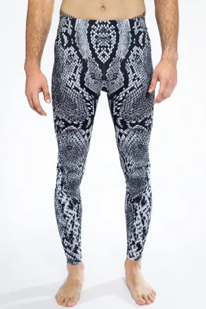 Grey Snakeskin Men Leggings