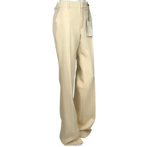 Gucci Women's Wool Trousers Pants Wide Leg Moonstone Ivory Sz 40