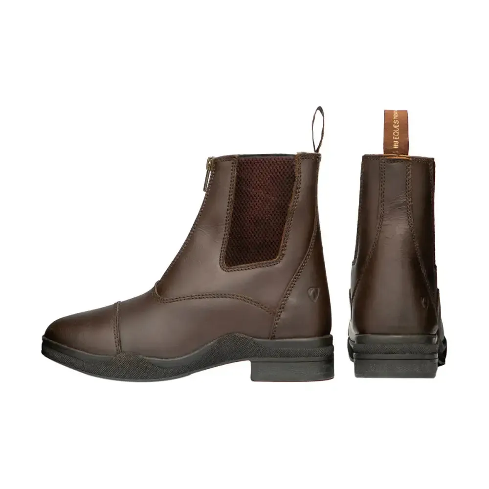 Hy Equestrian Fleece Lined Wax Leather Zip Jodhpur Boot