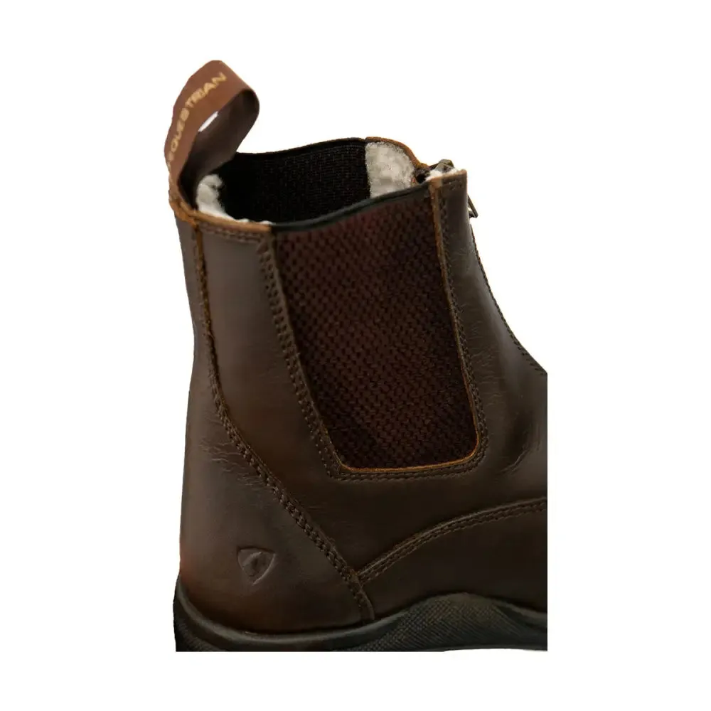 Hy Equestrian Fleece Lined Wax Leather Zip Jodhpur Boot