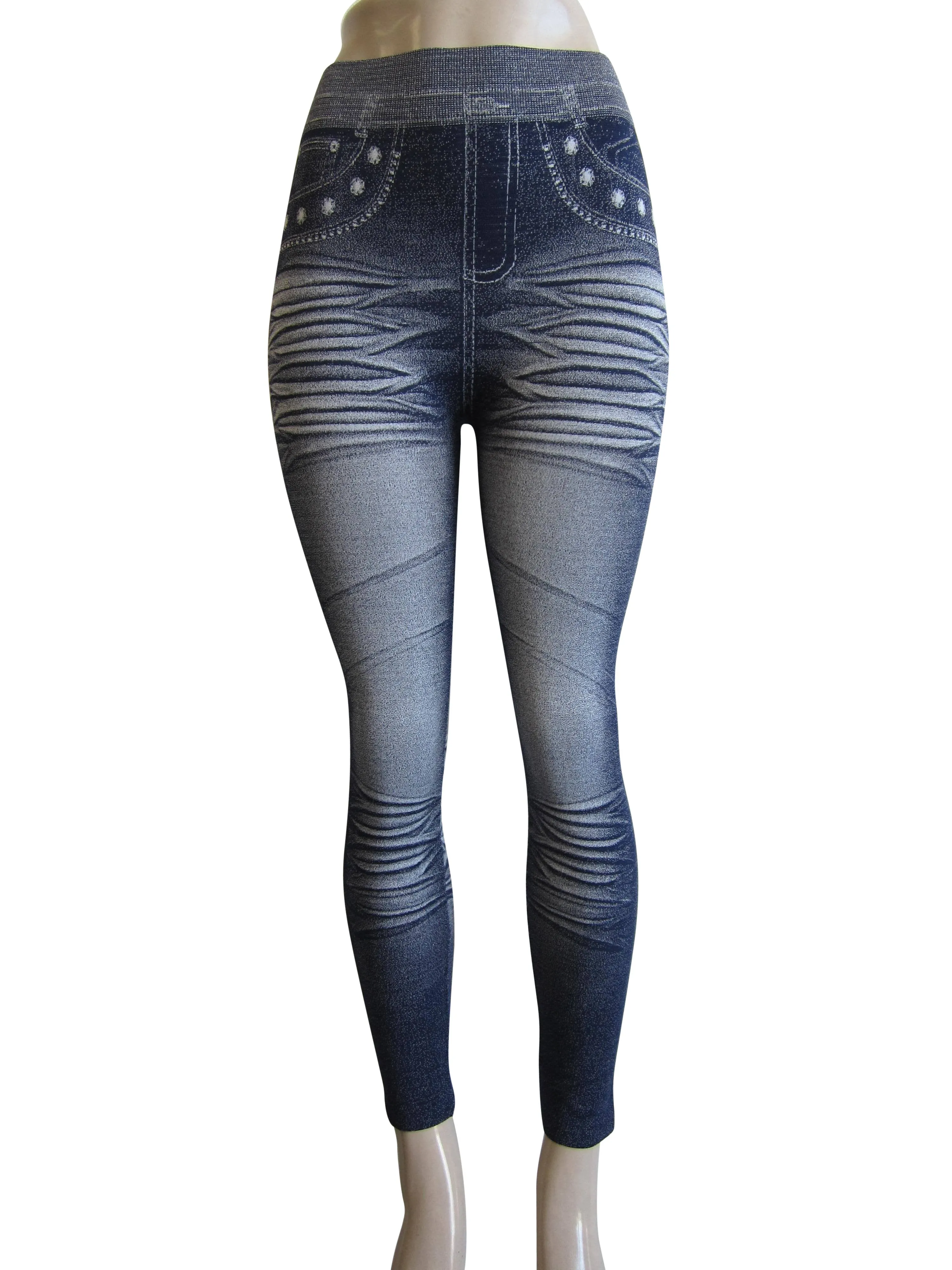Leggings - Printed Denim Look   (FAB-9386)