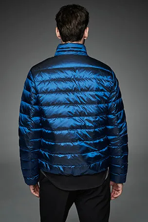 Men Short bomber style down jacket MURRAY Blue