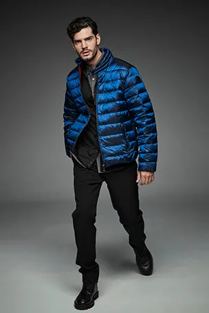 Men Short bomber style down jacket MURRAY Blue