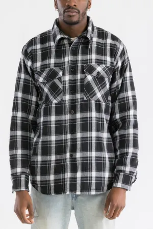 Mens Quilted Padded Flannel Jacket