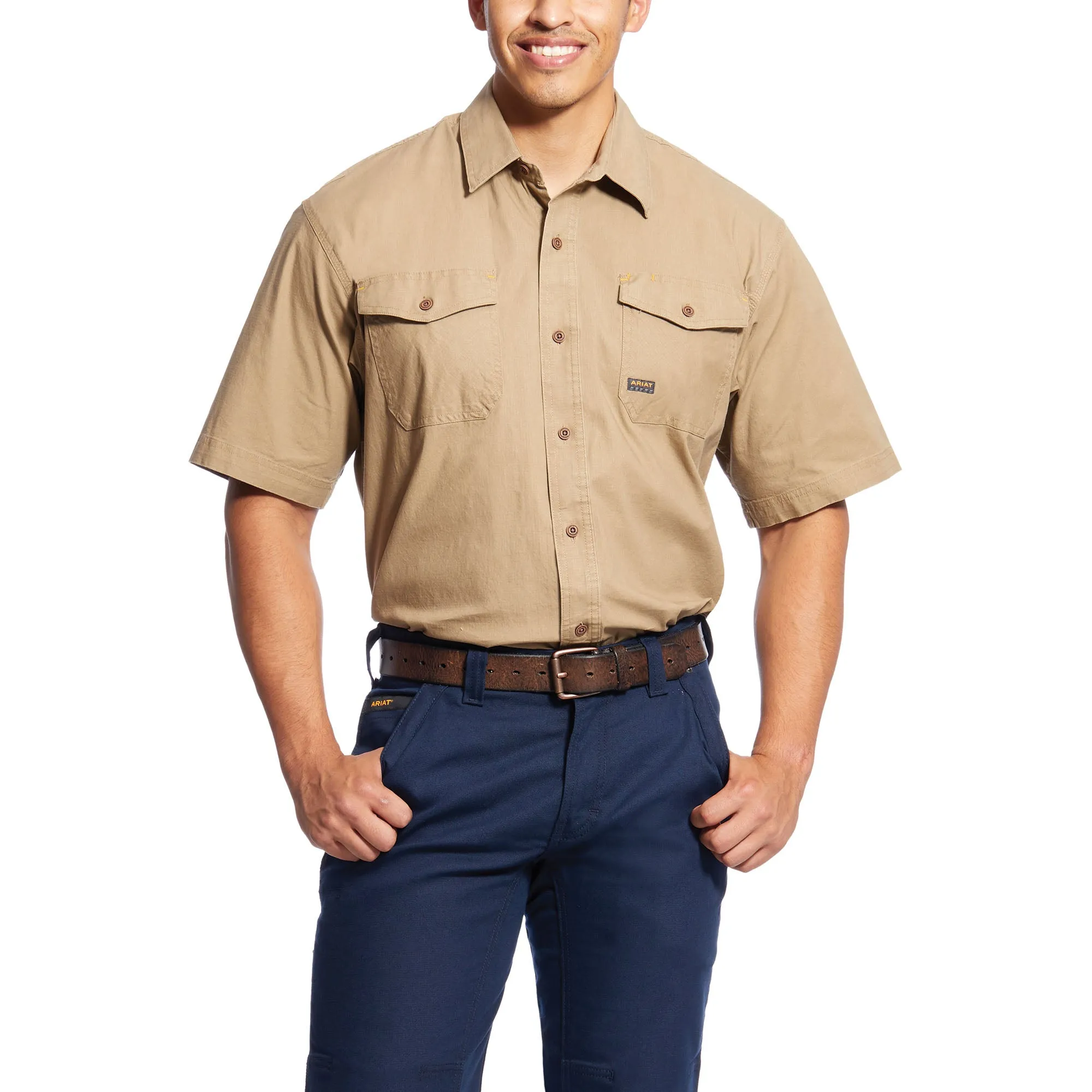 Men's Rebar Made Tough DuraStretch Work Shirt - Khaki