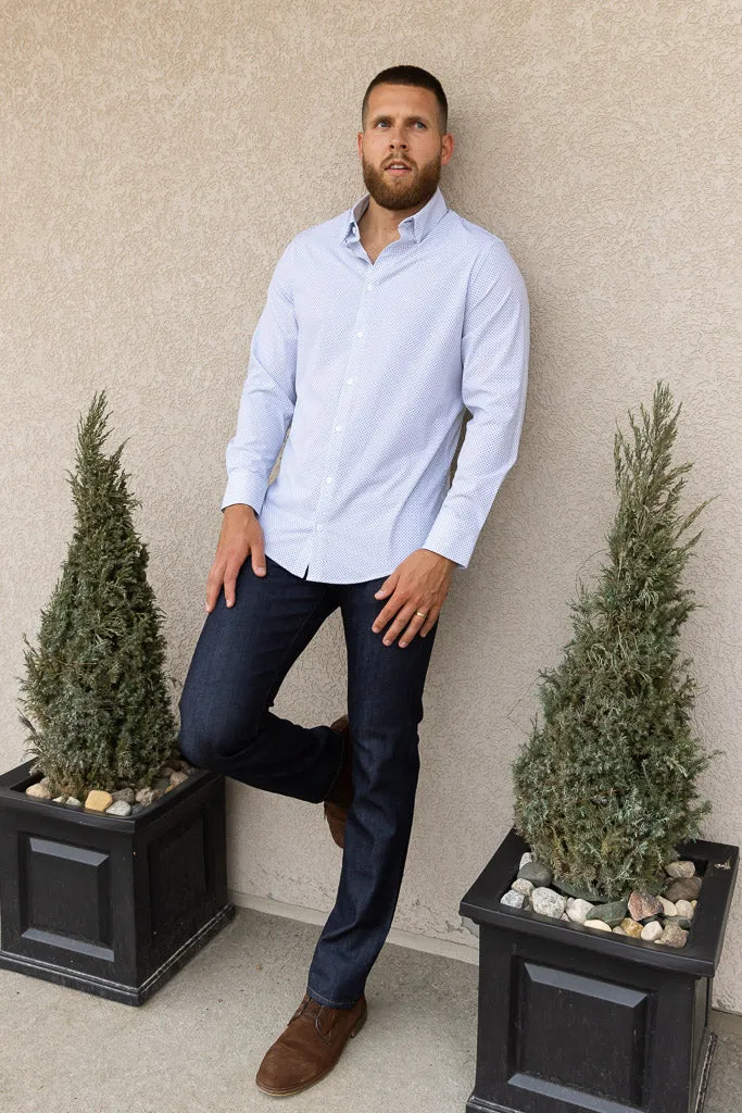 Mizzen & Main Leeward Dress Shirt, White Plus Print