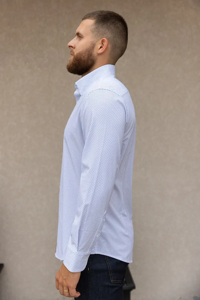Mizzen & Main Leeward Dress Shirt, White Plus Print