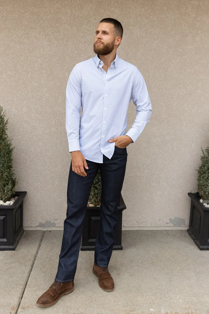 Mizzen & Main Leeward Dress Shirt, White Plus Print