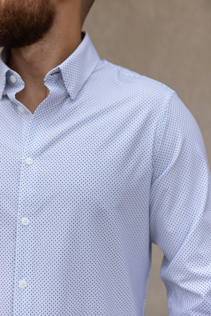 Mizzen & Main Leeward Dress Shirt, White Plus Print