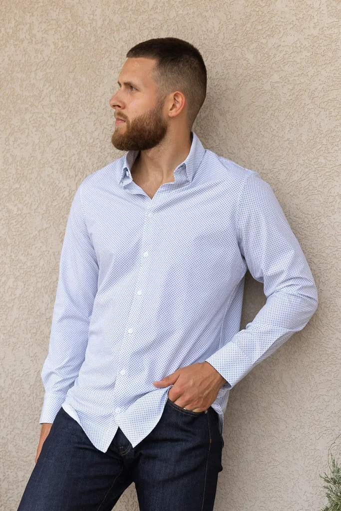 Mizzen & Main Leeward Dress Shirt, White Plus Print