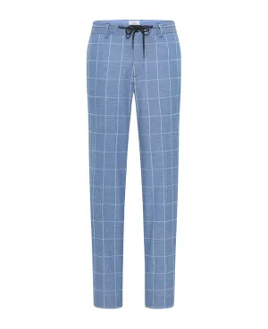 Navy Chino Check Slim Fit Pant