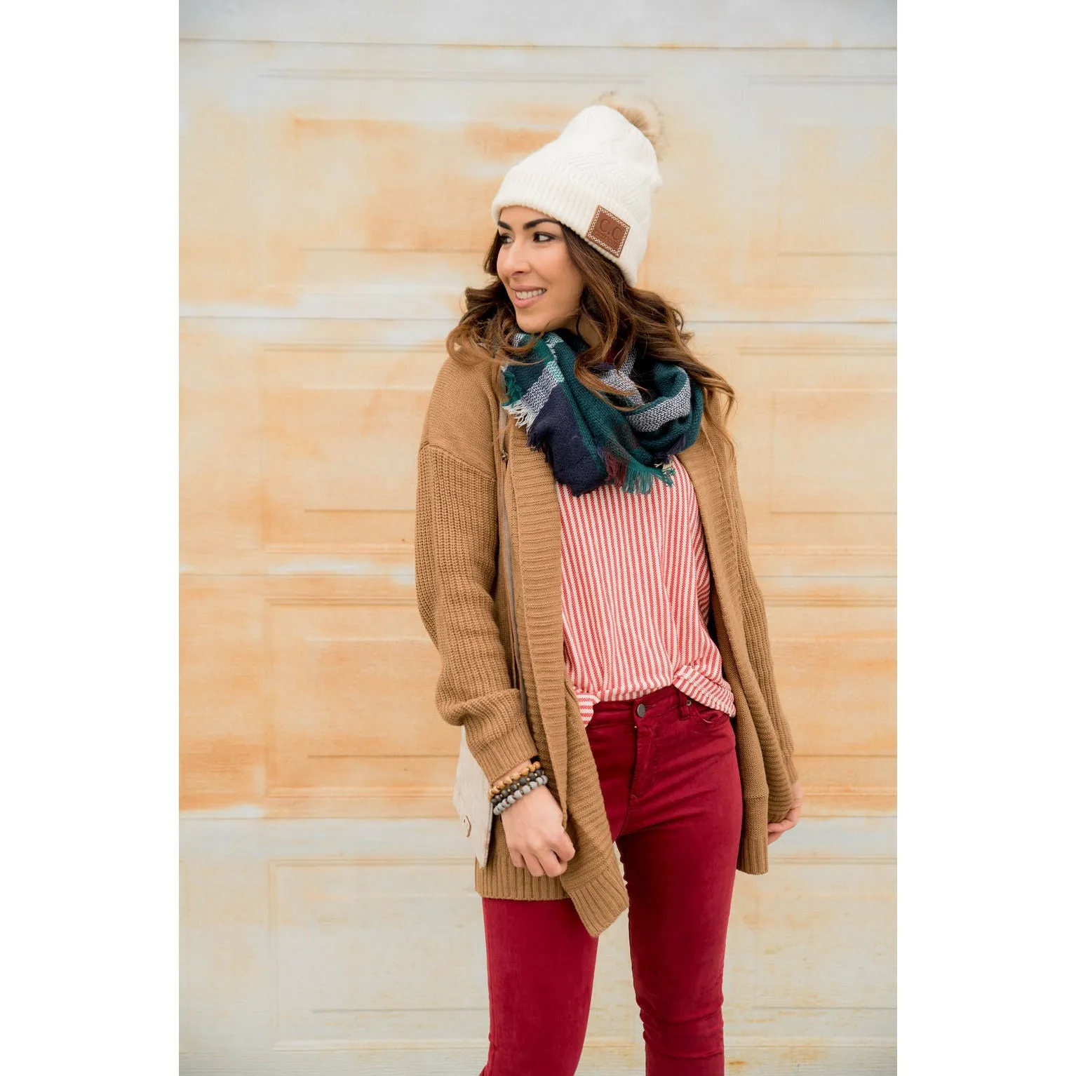 Ribbed Sleeve Cardigan