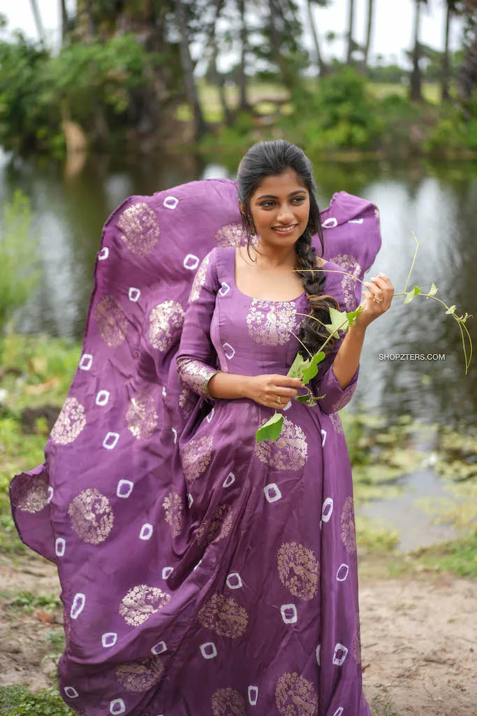 Violet Jacquard Silk Maxi Dress