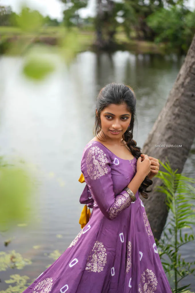 Violet Jacquard Silk Maxi Dress
