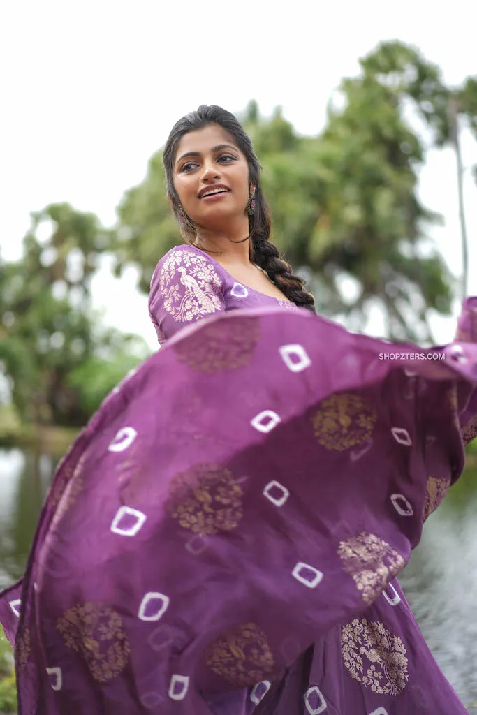 Violet Jacquard Silk Maxi Dress