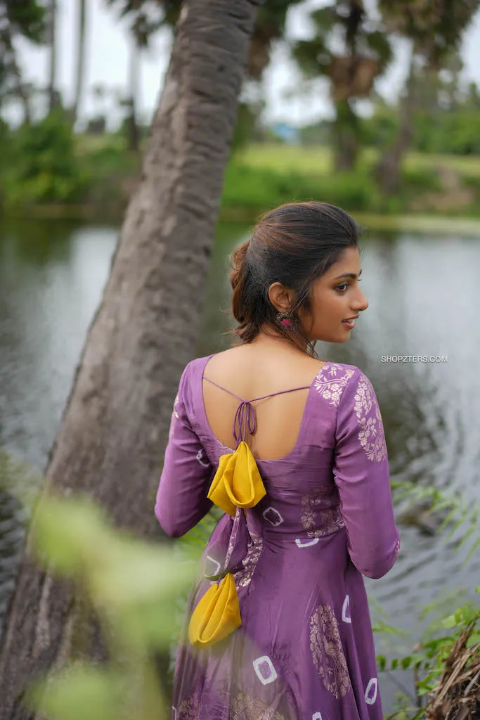 Violet Jacquard Silk Maxi Dress