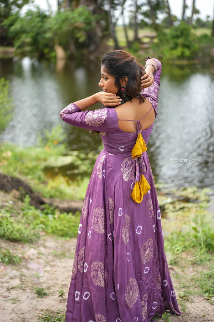 Violet Jacquard Silk Maxi Dress
