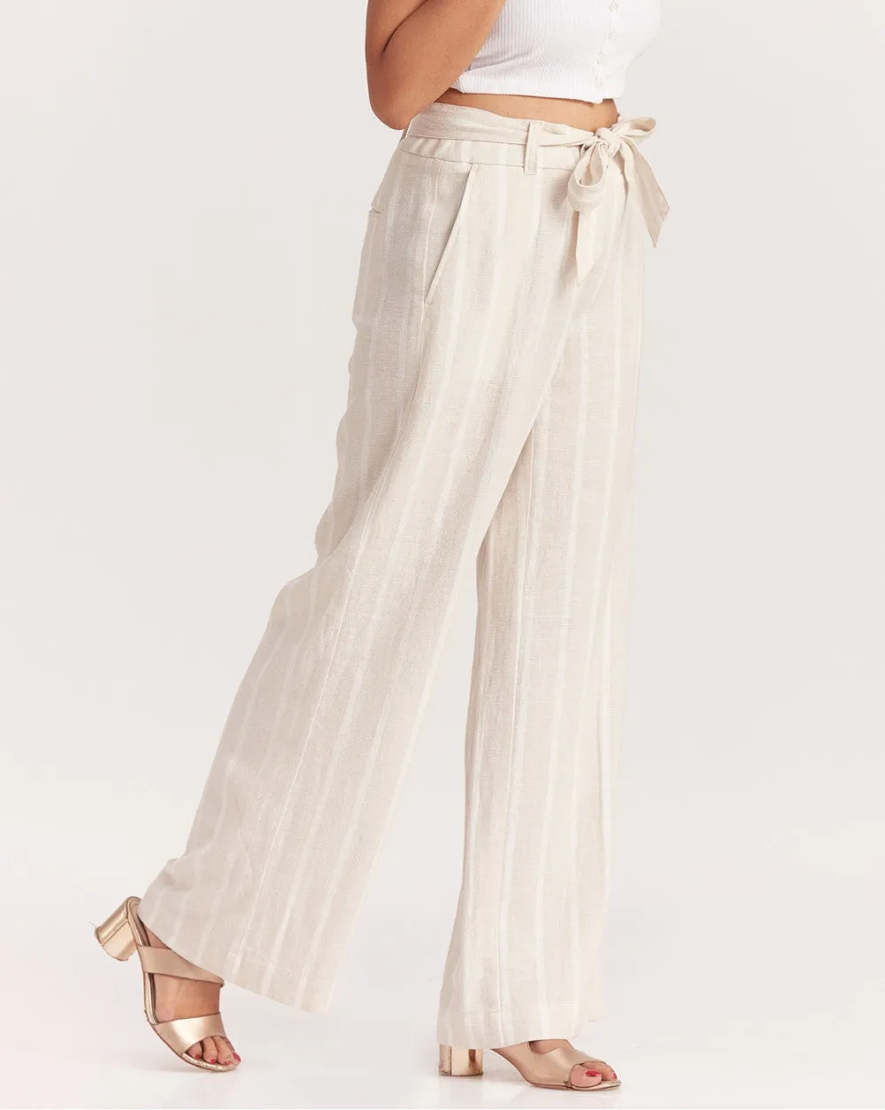 Wide Leg Rich Wide Leg Pants - Natural