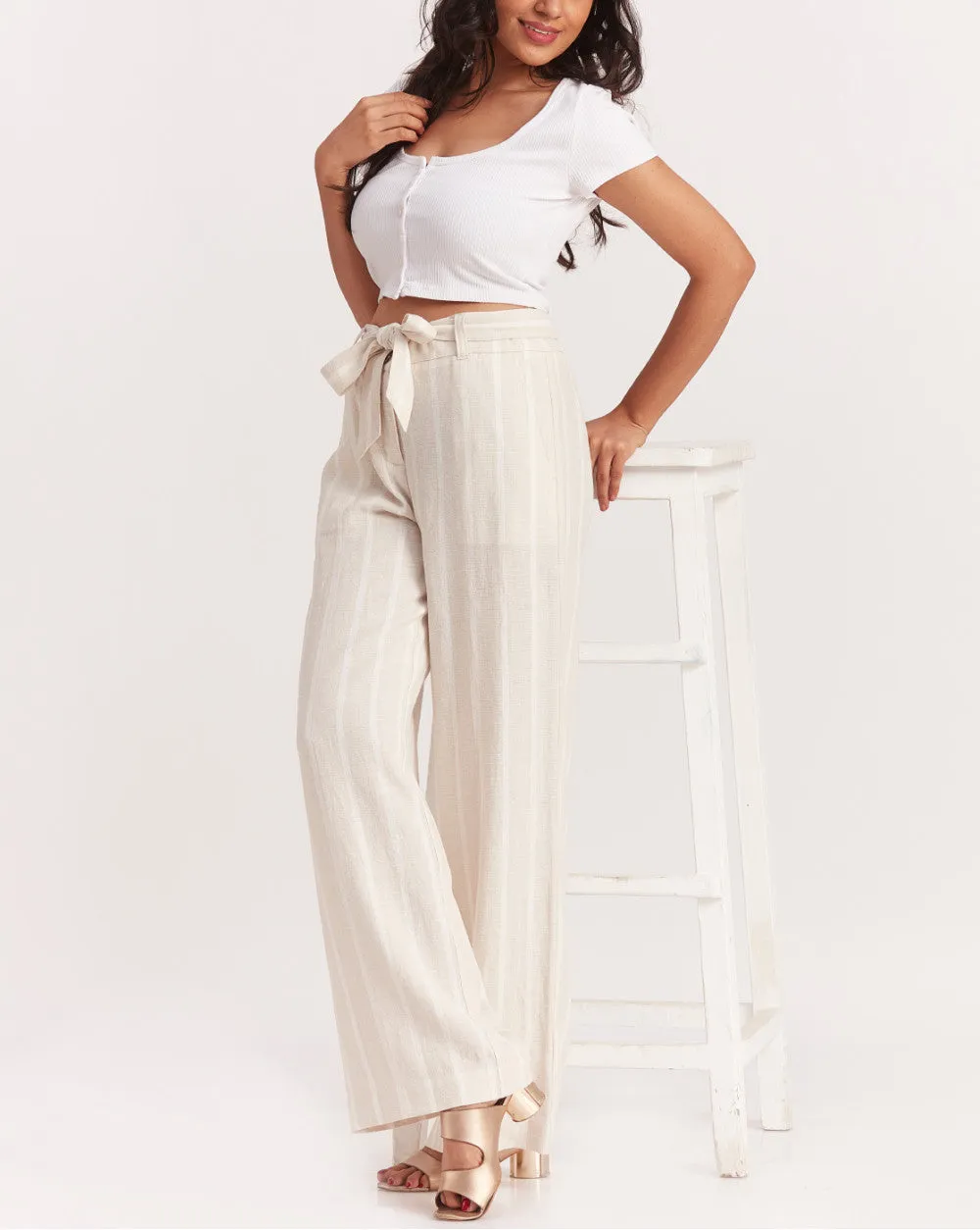 Wide Leg Rich Wide Leg Pants - Natural