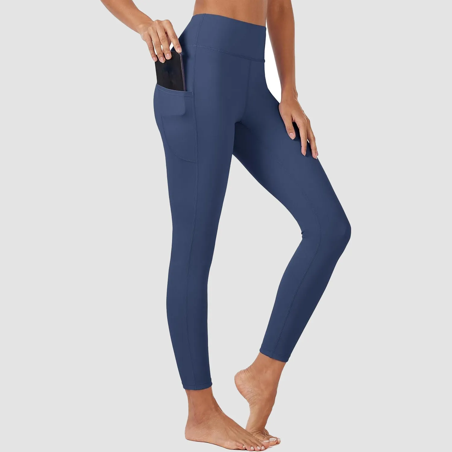 Women's High Waisted Workout Leggings with Pockets Tummy Control 7/8 Yoga Pants Stretch Gym Athletic Leggings