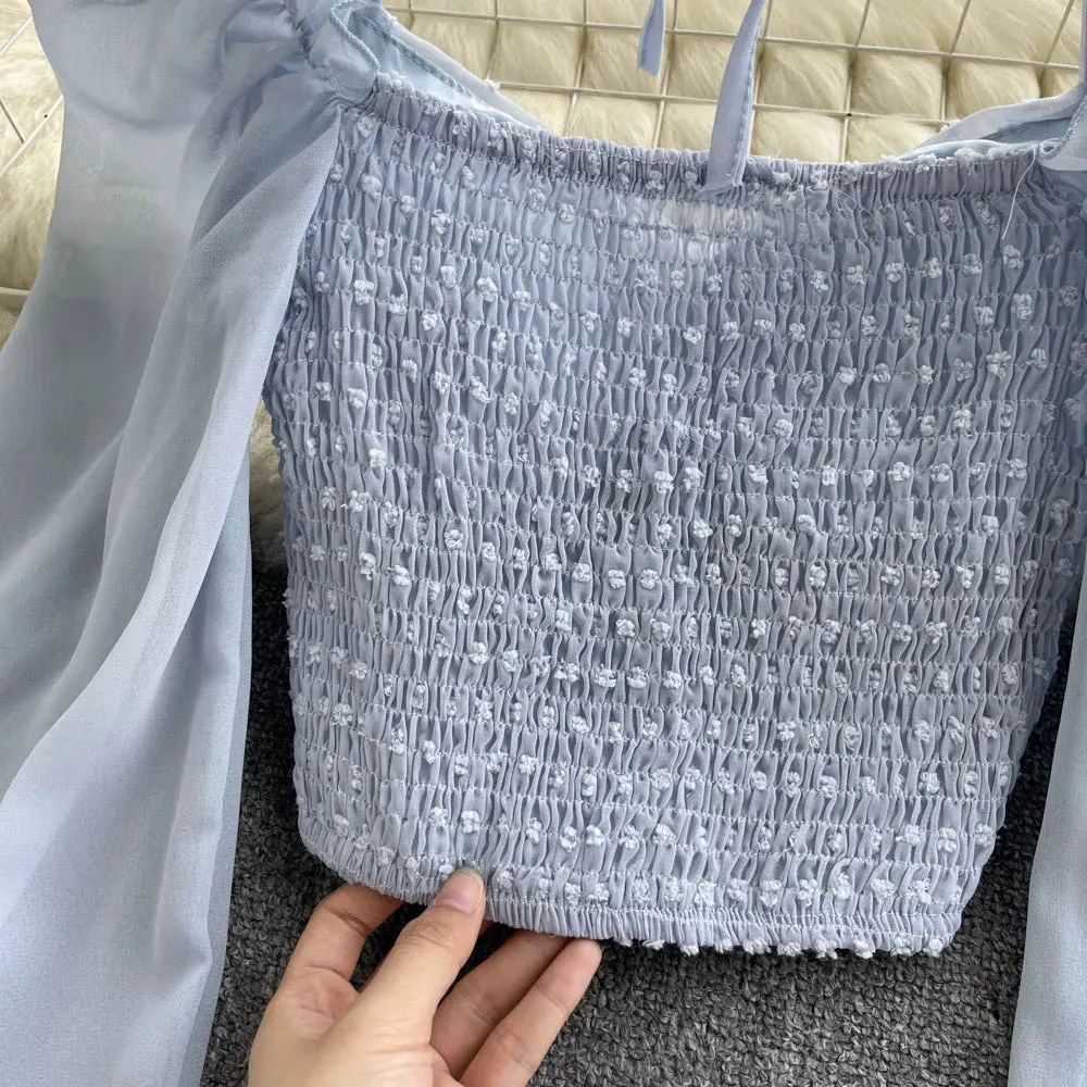 Women's Lantern Sleeve Off Shoulder Fashion Designer Long-Sleeve Tops